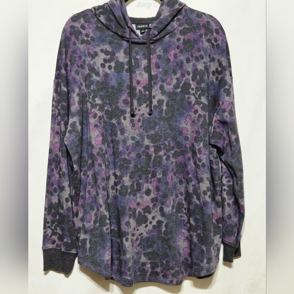 Torrid Purple, Gray, Black Animal Print Sweatshirt In Size 1 New With Tags!!